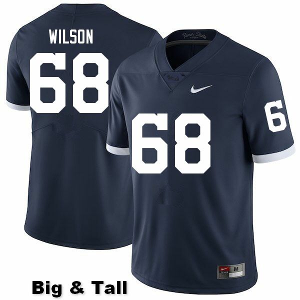 NCAA Nike Men's Penn State Nittany Lions Eric Wilson #68 College Football Authentic Big & Tall Navy Stitched Jersey EYR1198MC